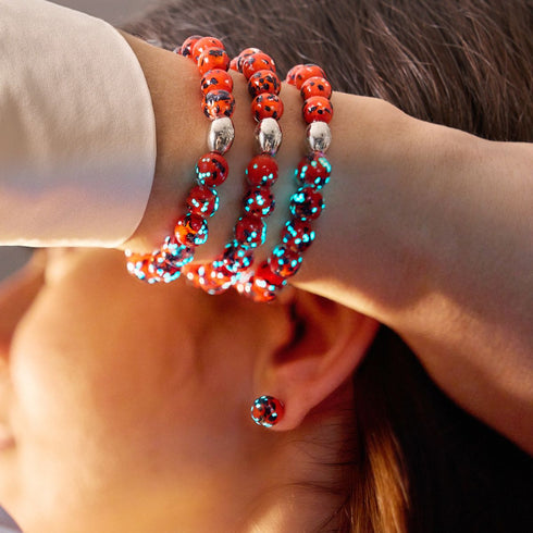 Glühende Glut | 925er Sterlingsilber | Glühwürmchen-Glasarmband